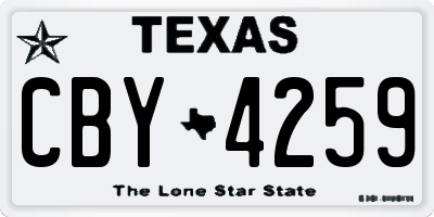 TX license plate CBY4259