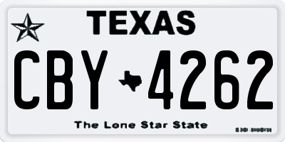 TX license plate CBY4262