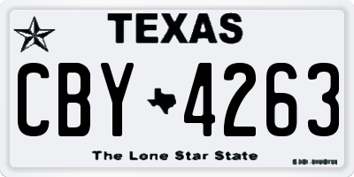 TX license plate CBY4263