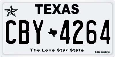 TX license plate CBY4264