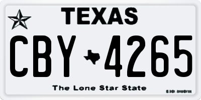 TX license plate CBY4265