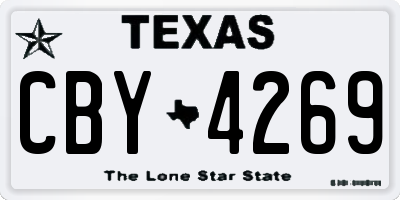 TX license plate CBY4269