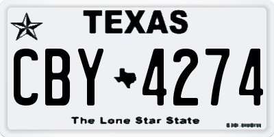 TX license plate CBY4274