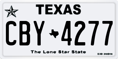 TX license plate CBY4277