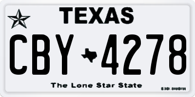 TX license plate CBY4278