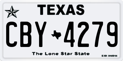 TX license plate CBY4279