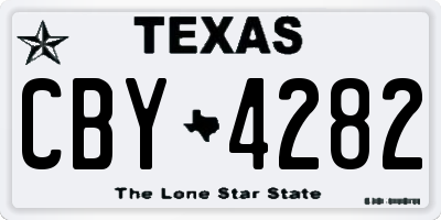 TX license plate CBY4282