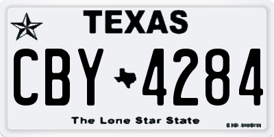 TX license plate CBY4284