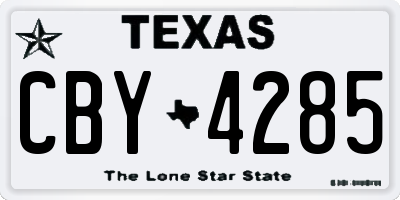 TX license plate CBY4285
