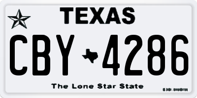 TX license plate CBY4286