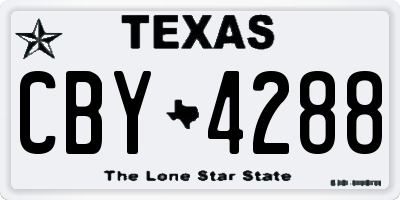 TX license plate CBY4288