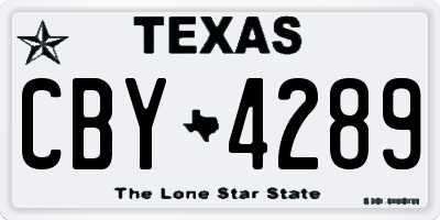TX license plate CBY4289