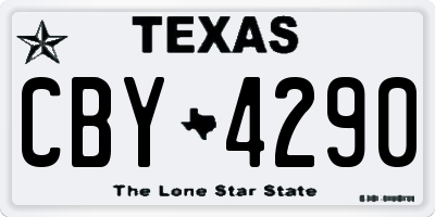 TX license plate CBY4290
