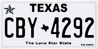 TX license plate CBY4292
