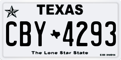TX license plate CBY4293