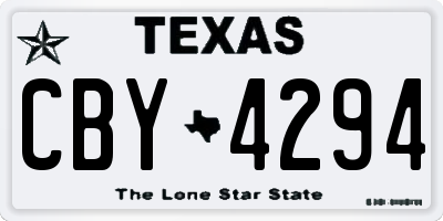 TX license plate CBY4294