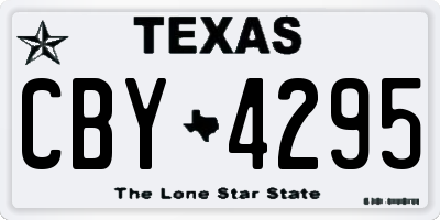 TX license plate CBY4295