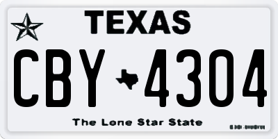 TX license plate CBY4304