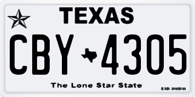 TX license plate CBY4305