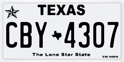 TX license plate CBY4307