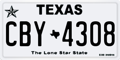TX license plate CBY4308