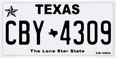 TX license plate CBY4309