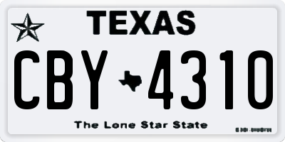 TX license plate CBY4310