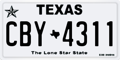 TX license plate CBY4311