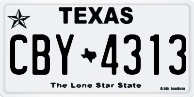 TX license plate CBY4313