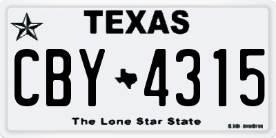 TX license plate CBY4315