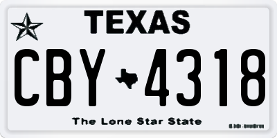 TX license plate CBY4318
