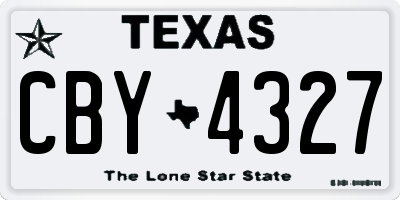 TX license plate CBY4327