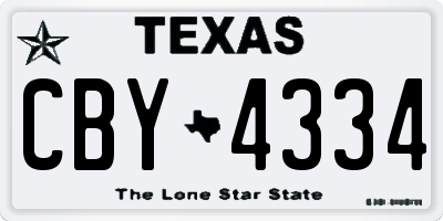 TX license plate CBY4334