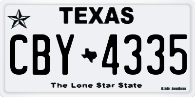 TX license plate CBY4335