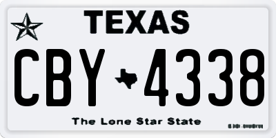 TX license plate CBY4338