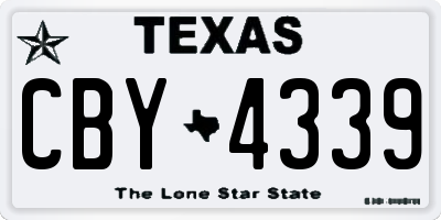 TX license plate CBY4339
