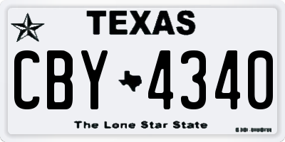 TX license plate CBY4340