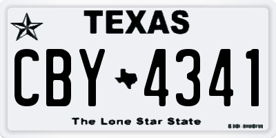 TX license plate CBY4341