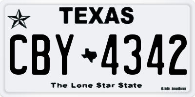 TX license plate CBY4342