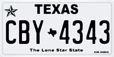 TX license plate CBY4343
