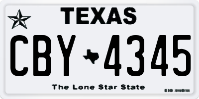 TX license plate CBY4345