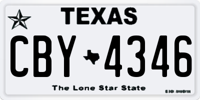 TX license plate CBY4346