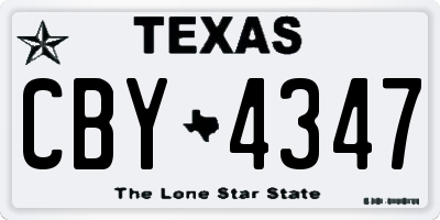 TX license plate CBY4347
