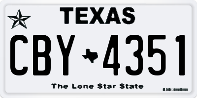 TX license plate CBY4351