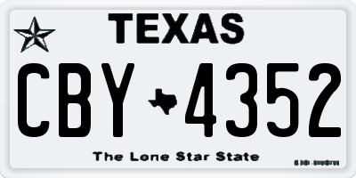 TX license plate CBY4352