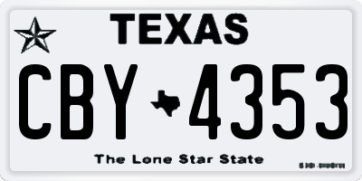 TX license plate CBY4353