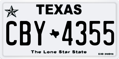 TX license plate CBY4355