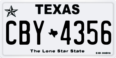 TX license plate CBY4356