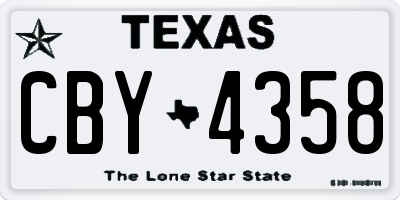 TX license plate CBY4358