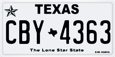 TX license plate CBY4363